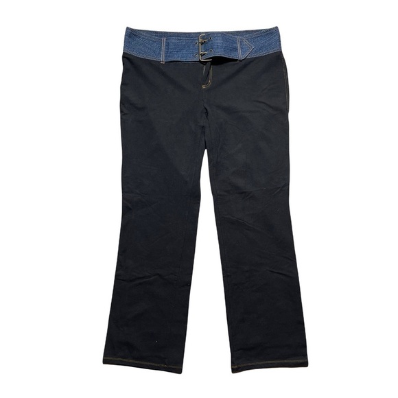 DKNY Active Black & Denim Bootcut Pants XL - Picture 1 of 7